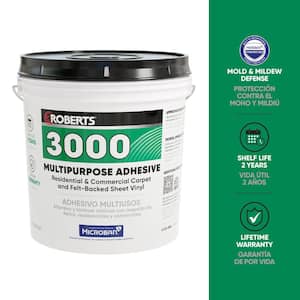 4 Gal. (16 qt.) 24 Hour Dry Time Multipurpose Carpet and Felt-Backed Sheet Vinyl Floor Adhesive in Beige