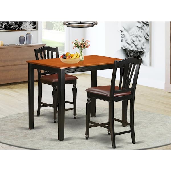 Carnegy Avenue 5-Piece Black Top/Black Vinyl Seat Table and Carnegy Avenue 5-Piece Black Top/Black Vinyl Seat Table and
