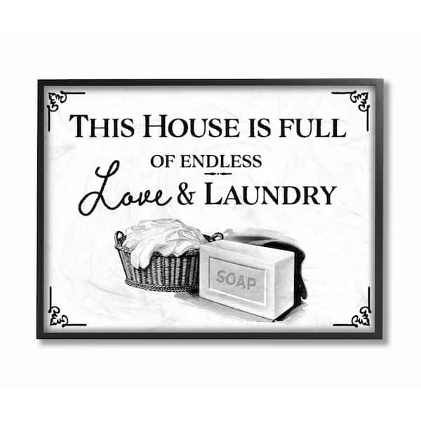 Stupell Industries "Endless Love And Laundry Bathroom Word Design" by The Saturday Evening Post Framed Wall Art