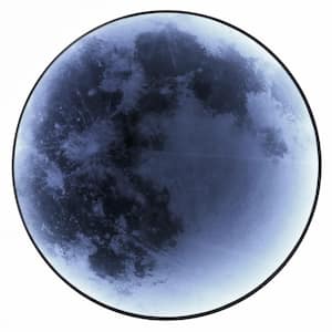 Luna 43 in. W x 43 in. H Round Aluminum Black/Blue Decorative Mirror