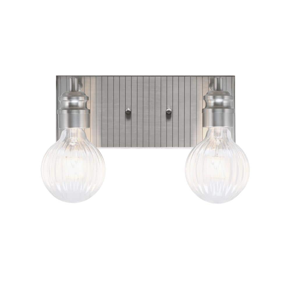 Albany 12.5 in. 2-Light Brushed Nickel Vanity Light