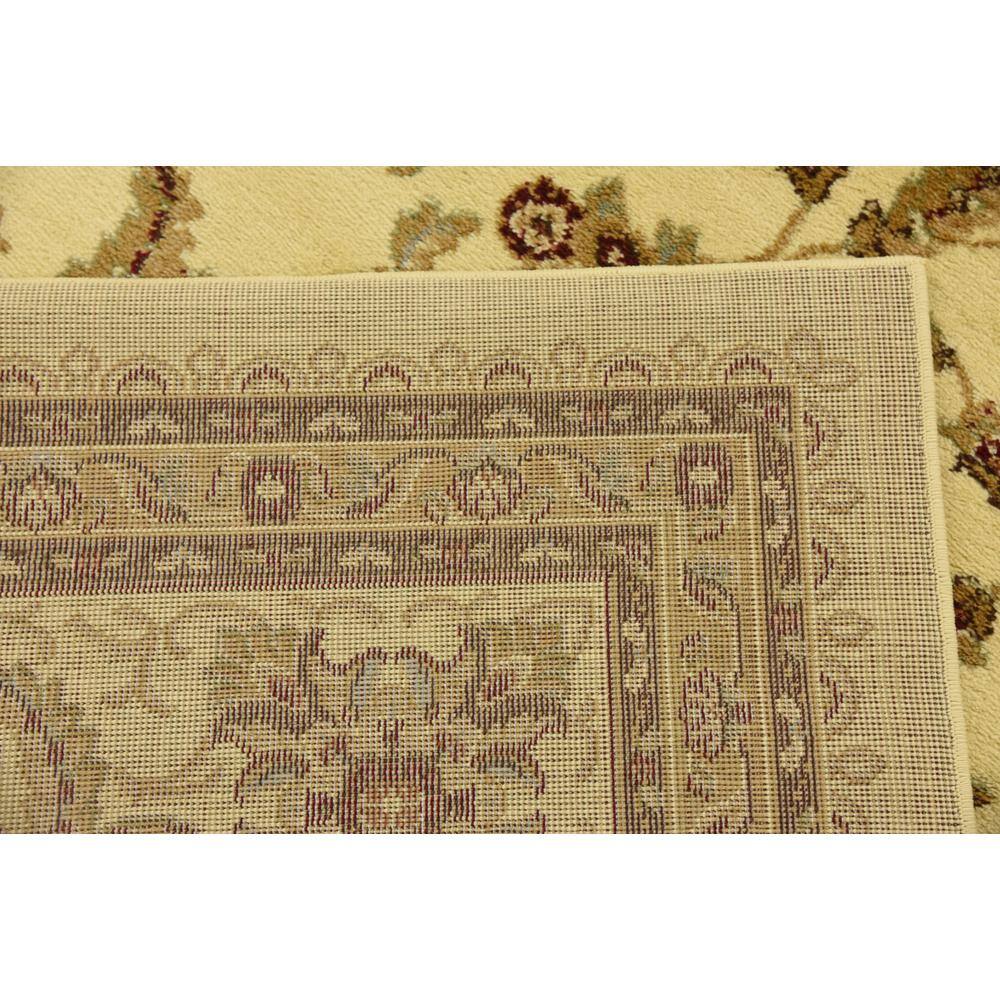 Cream Floral Synthetic 9' x 12' Easy Care Rug