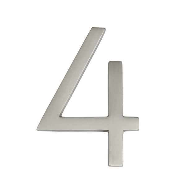 Architectural Mailboxes Frank Lloyd Wright Collection 4 in. Wright Satin Nickel Floating House Number 4
