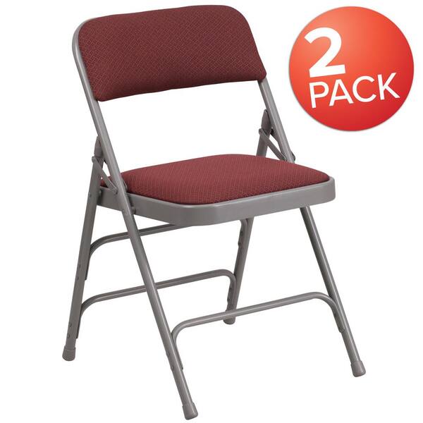 Flash Furniture Burgundy Patterned Metal Folding Chair (2