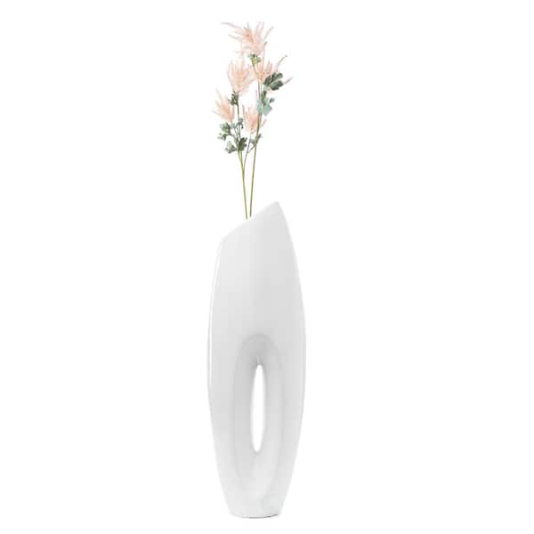 Uniquewise Tall Floor Vase, White Floor Vase, Home Decor, 29 in. Vase,  Decorative Lightweight Vase, Small QI003159.S - The Home Depot