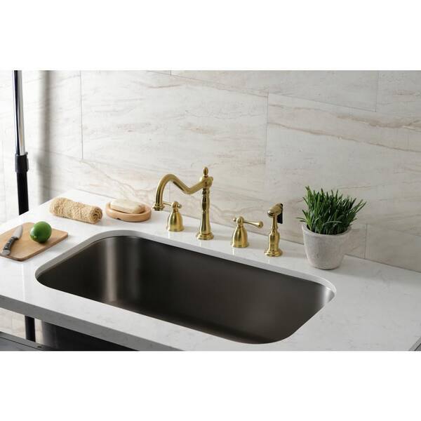 Kingston Brass Heritage 2-Handle Wall Mount Kitchen Faucets with