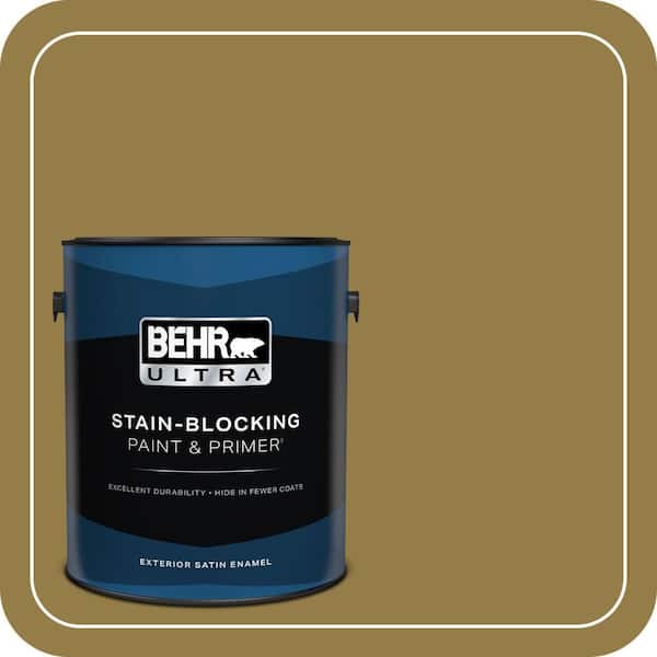 BEHR ULTRA 1 gal. #360F-6 Raked Leaves Satin Enamel Exterior Paint & Primer