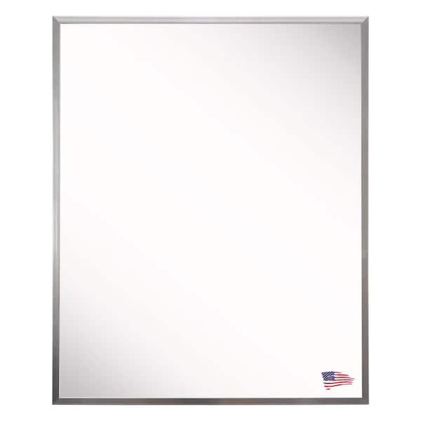 Unbranded 19 in. W x 31 in. H Framed Rectangular Bathroom Vanity Mirror in Silver