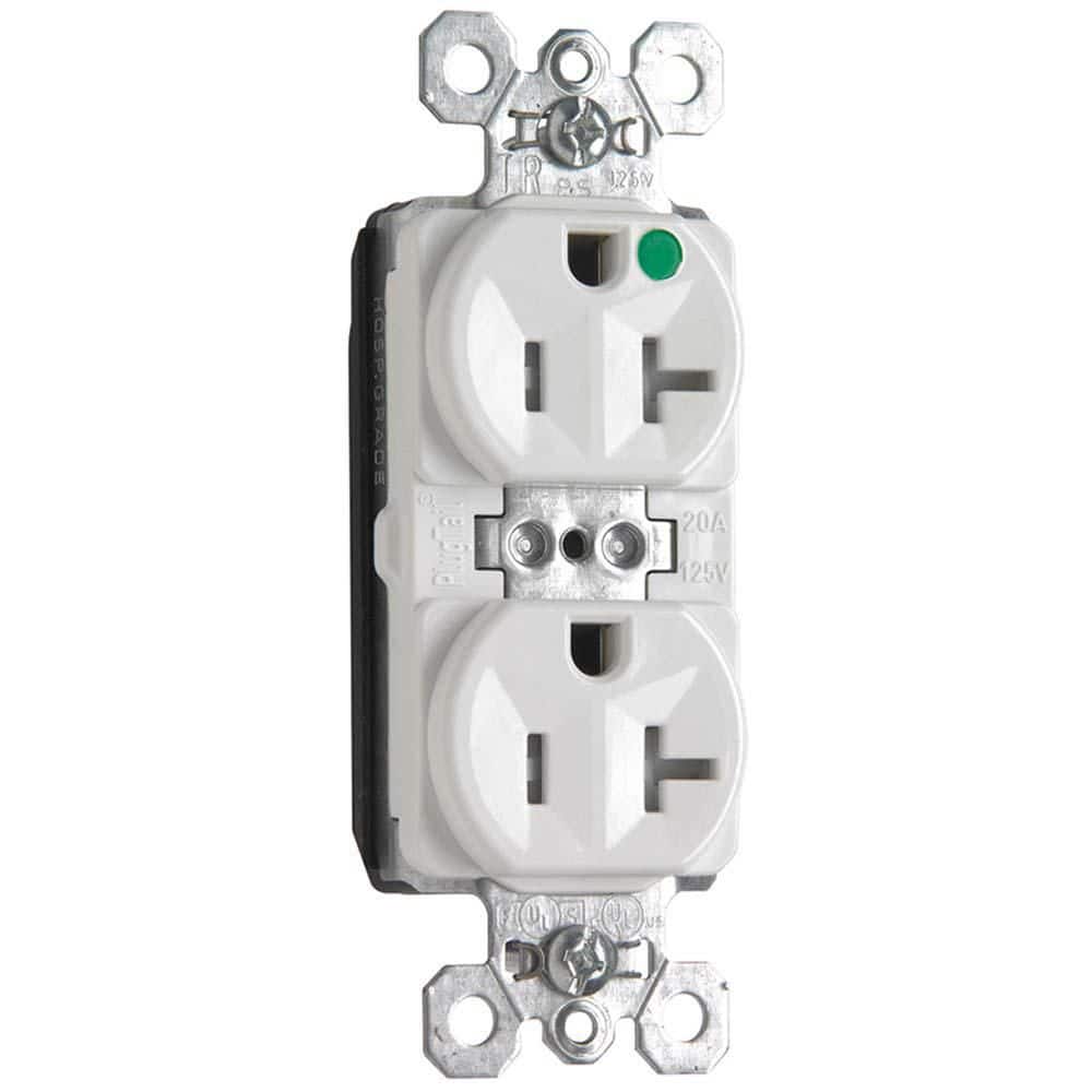 PlugTail 20 Amp Hospital Grade Tamper Resistant Duplex Outlet, White price history on PriceWatchPro