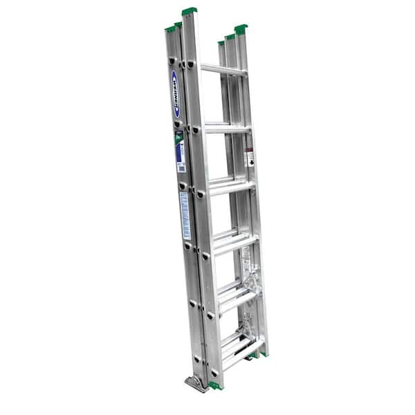 Werner 16 ft. Aluminum 3 Section Compact Extension Ladder with 225 lbs. Load Capacity Type II Duty Rating