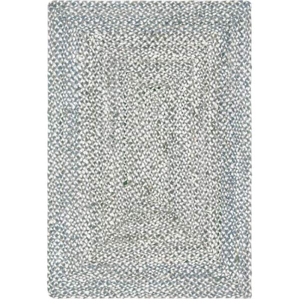 Unique Loom Braided Chindi Gray 4 ft. x 6 ft. Area Rug