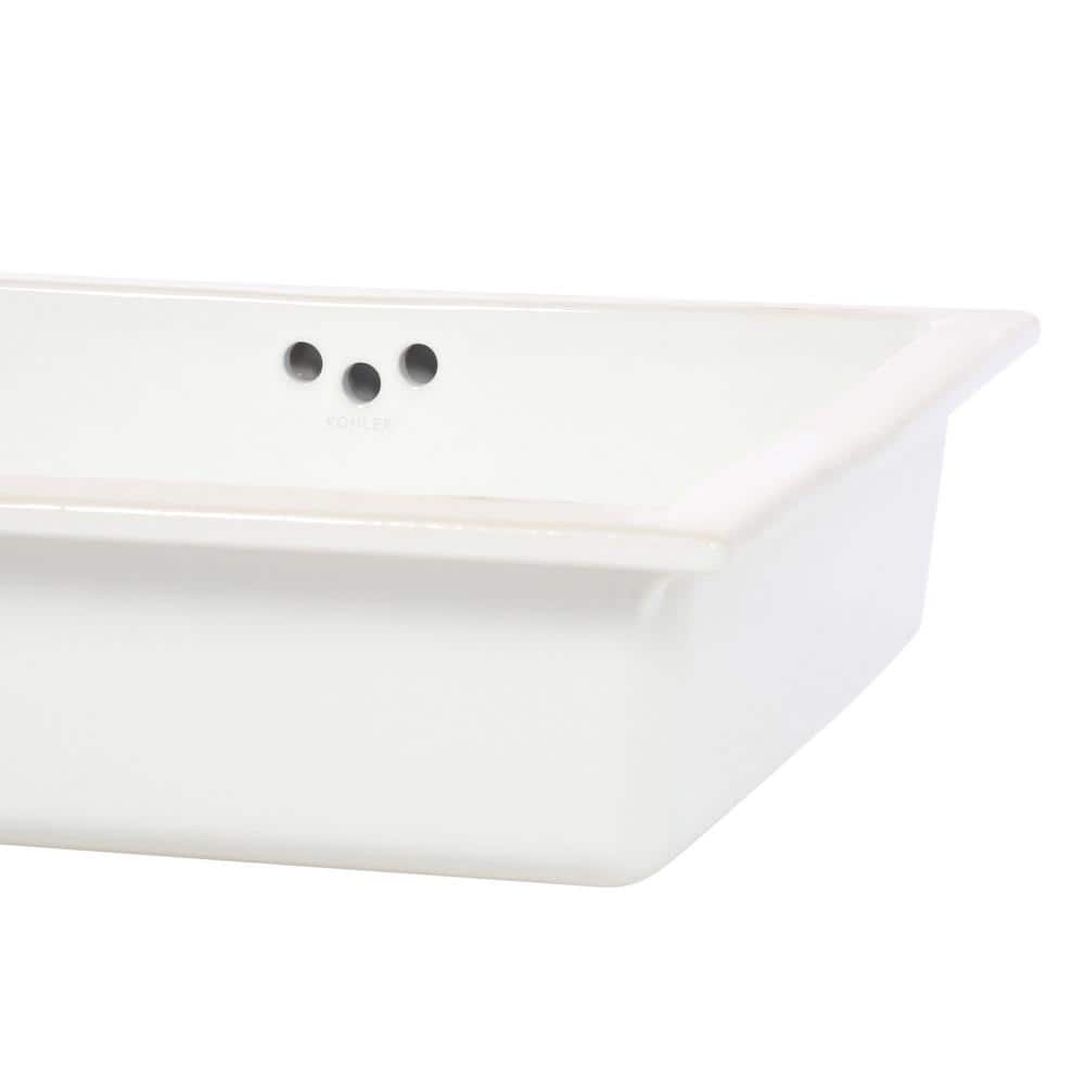 Kathryn White Rectangular Ceramic Undermount Bathroom Sink