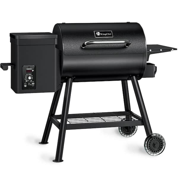 456 sq. in. Wood Pellet Grill and Smoker BBQ with PID Auto Temperature Control in Black
