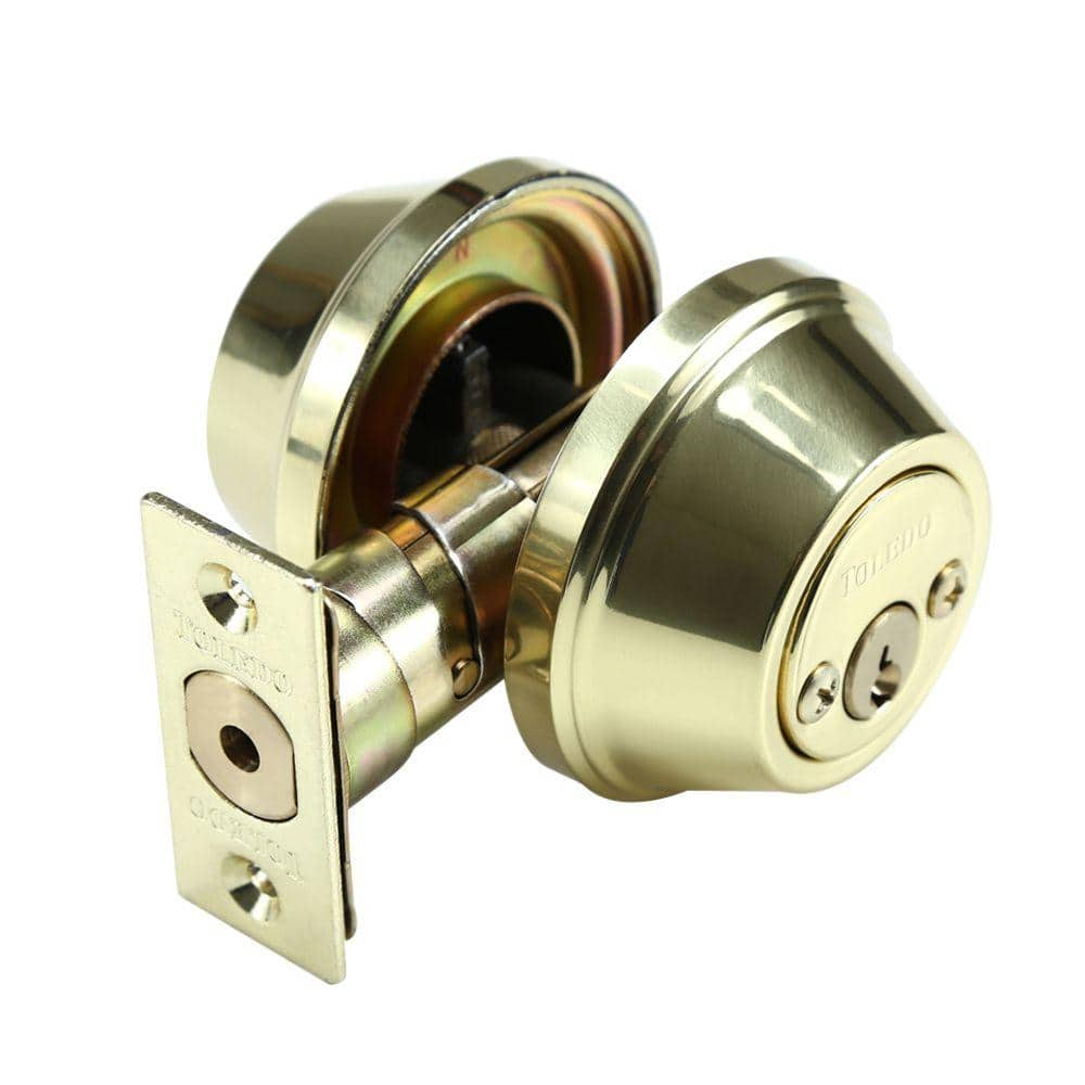 TOLEDO Double Cylinder Deadbolt in Polish Brass