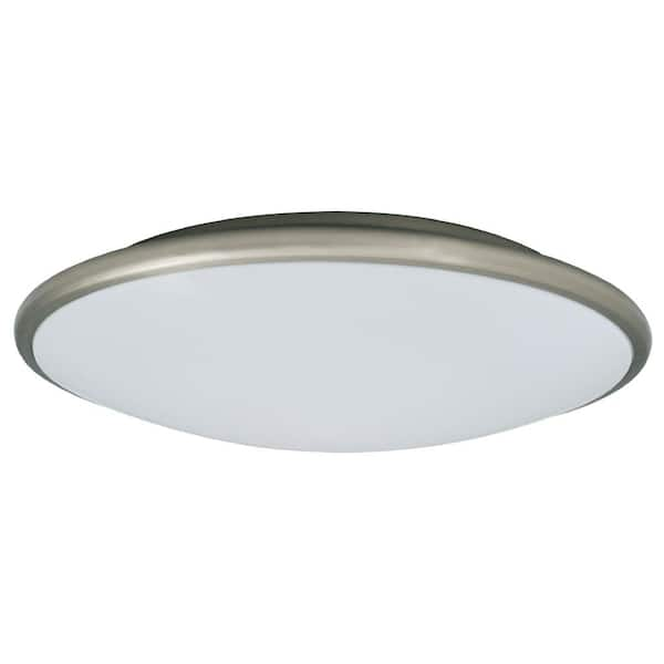 AMAX LIGHTING LED Euro Style 17 in. 1-Light Nickel Flush Mount 3000K