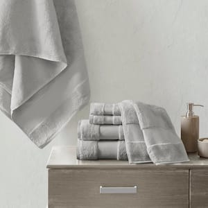 Turkish 6-Piece Grey Cotton Bath Towel Set