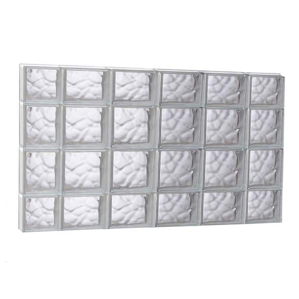 Clearly Secure 42.5 in. x 27 in. x 3.125 in. Frameless Wave Pattern Non-Vented Glass Block Window