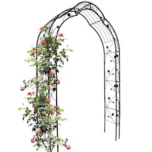 59 in. W x 98.4 in H Metal Garden Arch Trellis Assemble Freely with 8 Styles for Climbing Plants Support Rose, Black