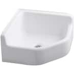Whitby Cast-Iron 28 in. x 28 in. 0-Hole Service Sink in White