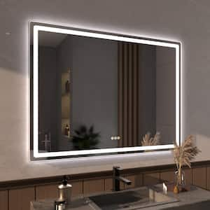 Niveous 48 in. W x 36 in. H Rectangular Frameless LED Wall Bathroom Vanity Mirror