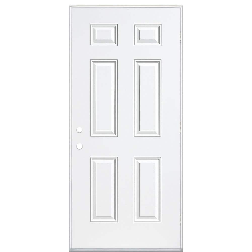 Masonite 32 in. x 80 in. Fire-Rated 6-Panel Left Hand Outswing