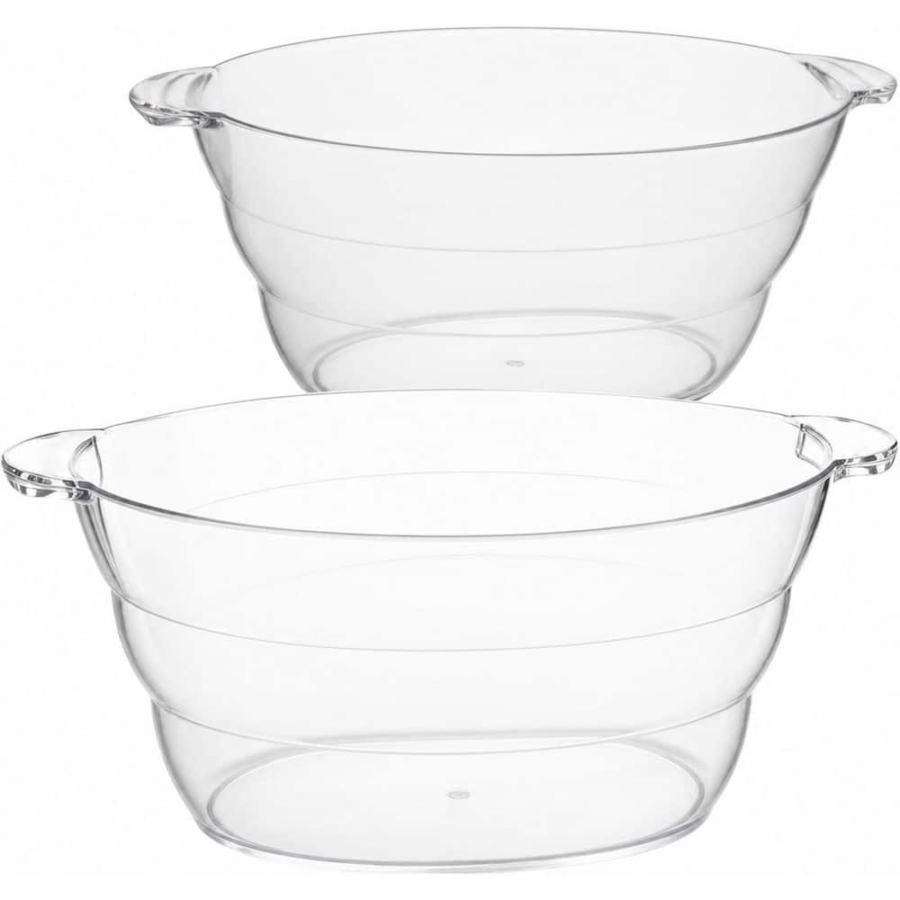 12L Clear Beverage Tub Ice Bucket with Handles for Parties, Set of 2, 18.5 in. W x 11.2 in. D x 9.1 in. H price history on PriceWatchPro