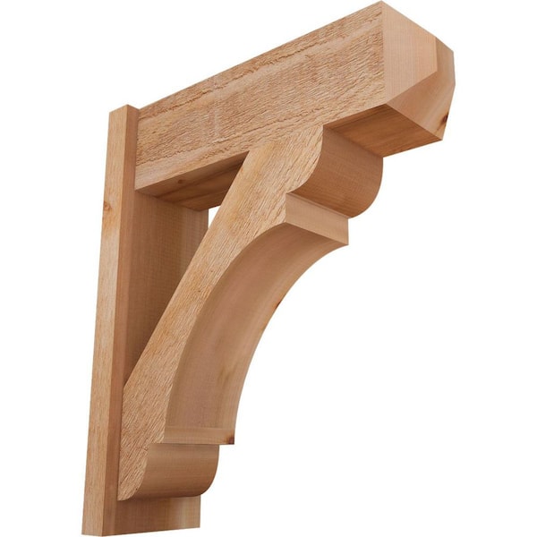 Ekena Millwork 8 in. x 28 in. x 24 in. Olympic Craftsman Rough Sawn Western Red Cedar Outlooker