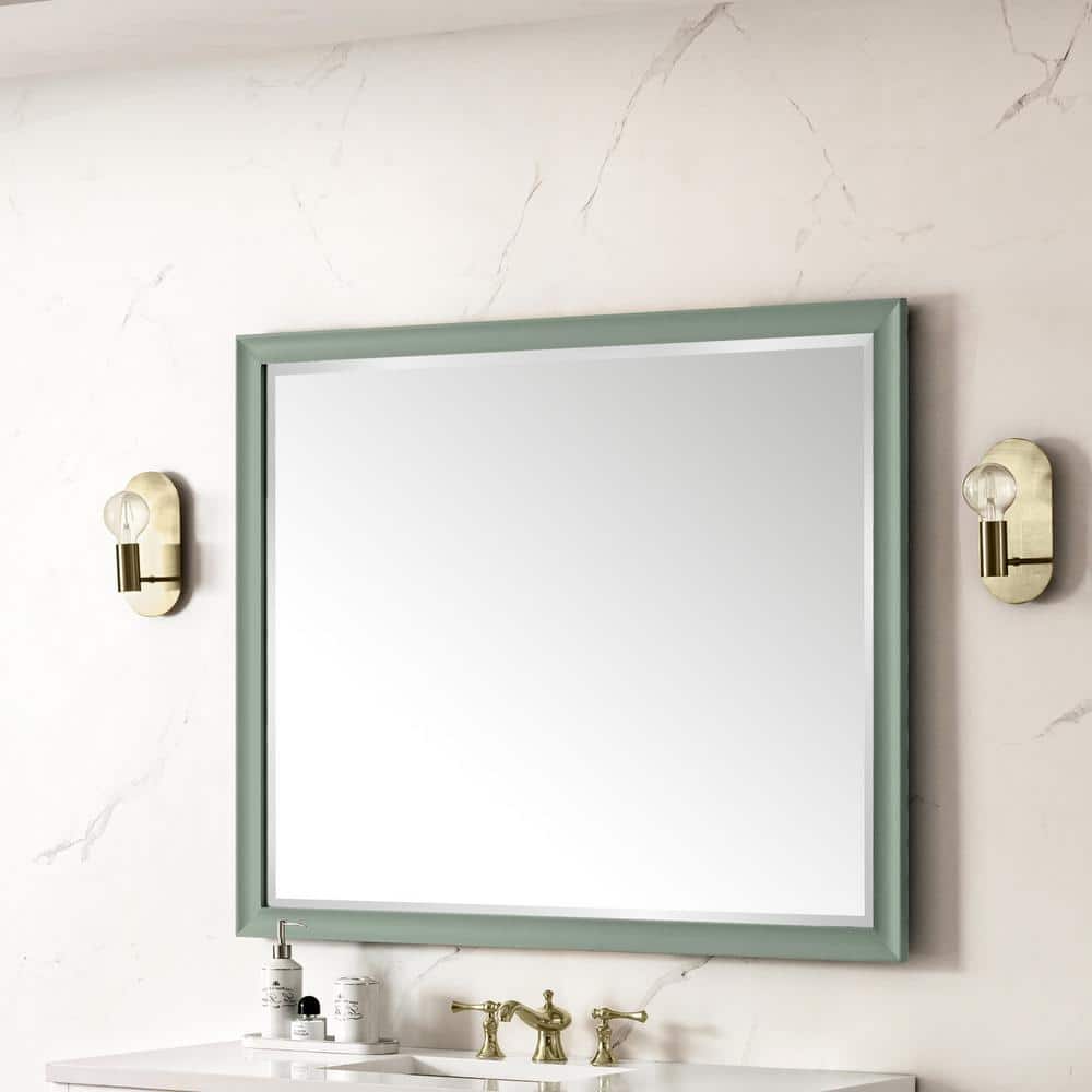Glenbrooke Smokey Celadon 48" x 40" Rectangular Wood Framed Mirror