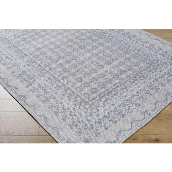 Our PNW Home Rainier White/Pale Blue Cottage 8 ft. x 10 ft. Indoor Area Rug