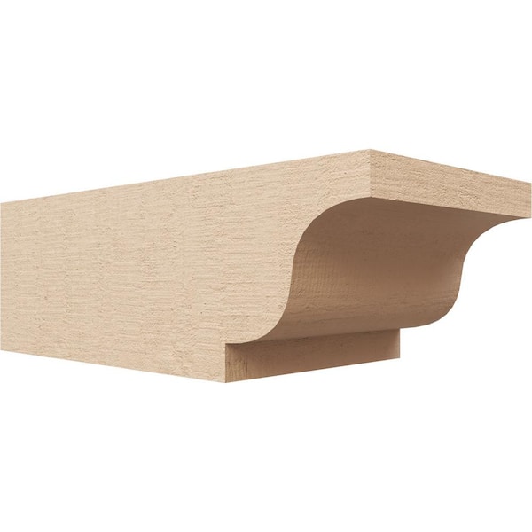Ekena Millwork 6-in. x 4-in. x 12-in. Newport Woodgrain, Primed Tan Timberthane Polyurethane Rafter Tail Brace