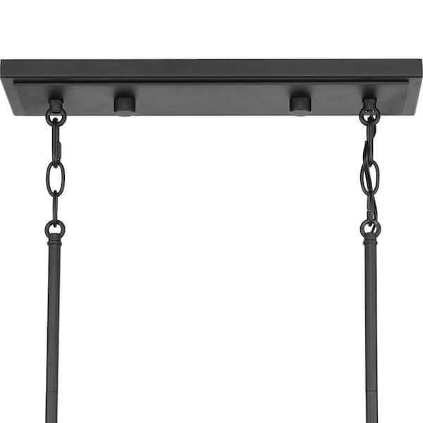 Lowery Collection Four-Light Textured Black Industrial Luxe Linear