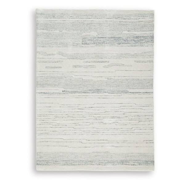 Genemost 5 ft. x 7 ft. Light Gray/Beige Abstract Area Rug