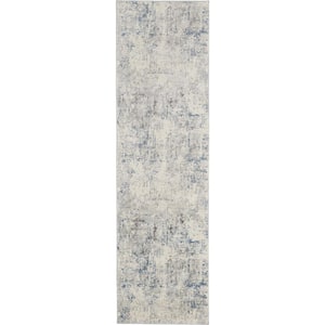 Nourison Rustic Textures Blue/Ivory 8 ft. x 11 ft. Abstract Contemporary  Area Rug 476272 - The Home Depot