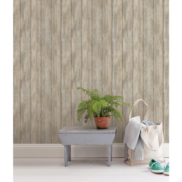 Inhome NHS3836: Kennebunkport Plank Peel & Stick Wallpaper, Brown