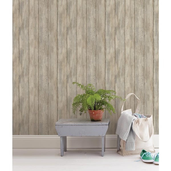Brown Kennebunkport Plank Peel and Stick Wallpaper Sample
