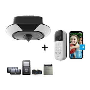 1-1/4 HP LED Smart Quiet Belt Drive Garage Door Opener w/ Integrated Security Camera and Battery Backup w/ Video Keypad