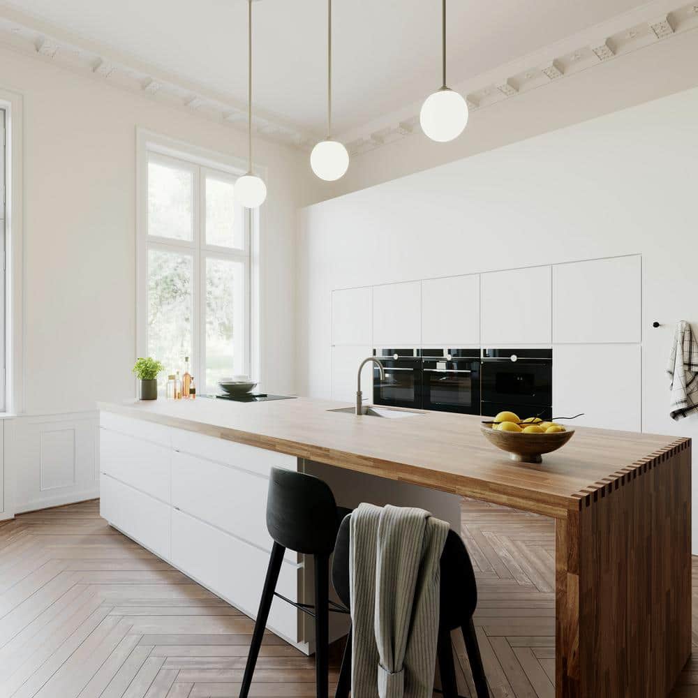 Hepburn Mini Globe LED Pendant in Brushed Nickel with Glass Shade