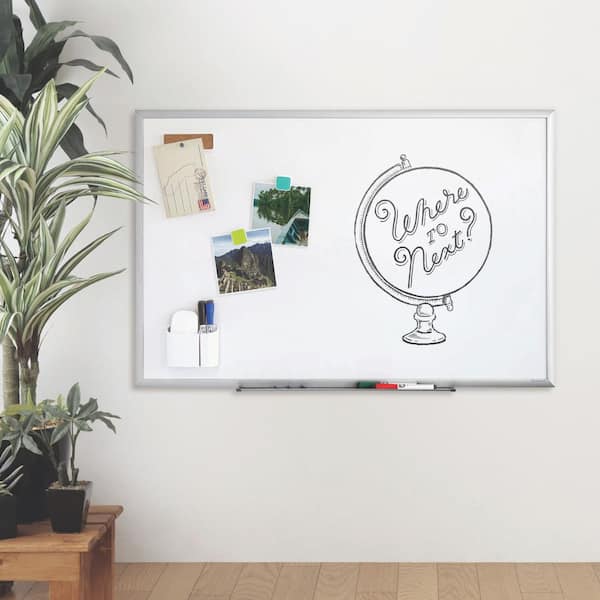   Basics Magnetic Dry Erase White Board, 35 x 23-Inch  Whiteboard - Black Wooden Frame : Office Products