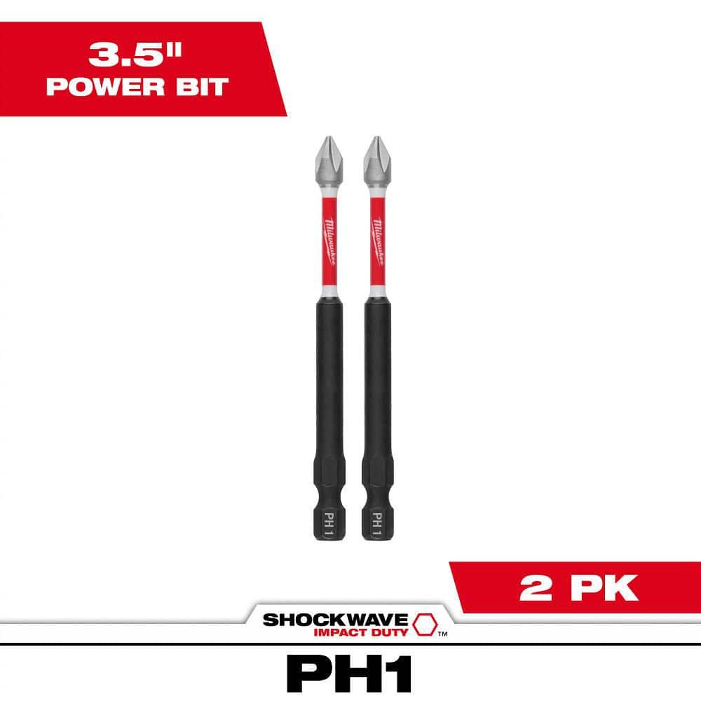 SHOCKWAVE Impact Duty 3-1/2 in. Phillips #1 Alloy Steel Screw Driver Bit (2-Pack) price history on PriceWatchPro