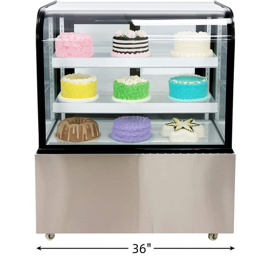 Cooler Depot 36in.W 17.7 cu.ft Commercial Glass Bakery Refrigerator Display Case in Stainless