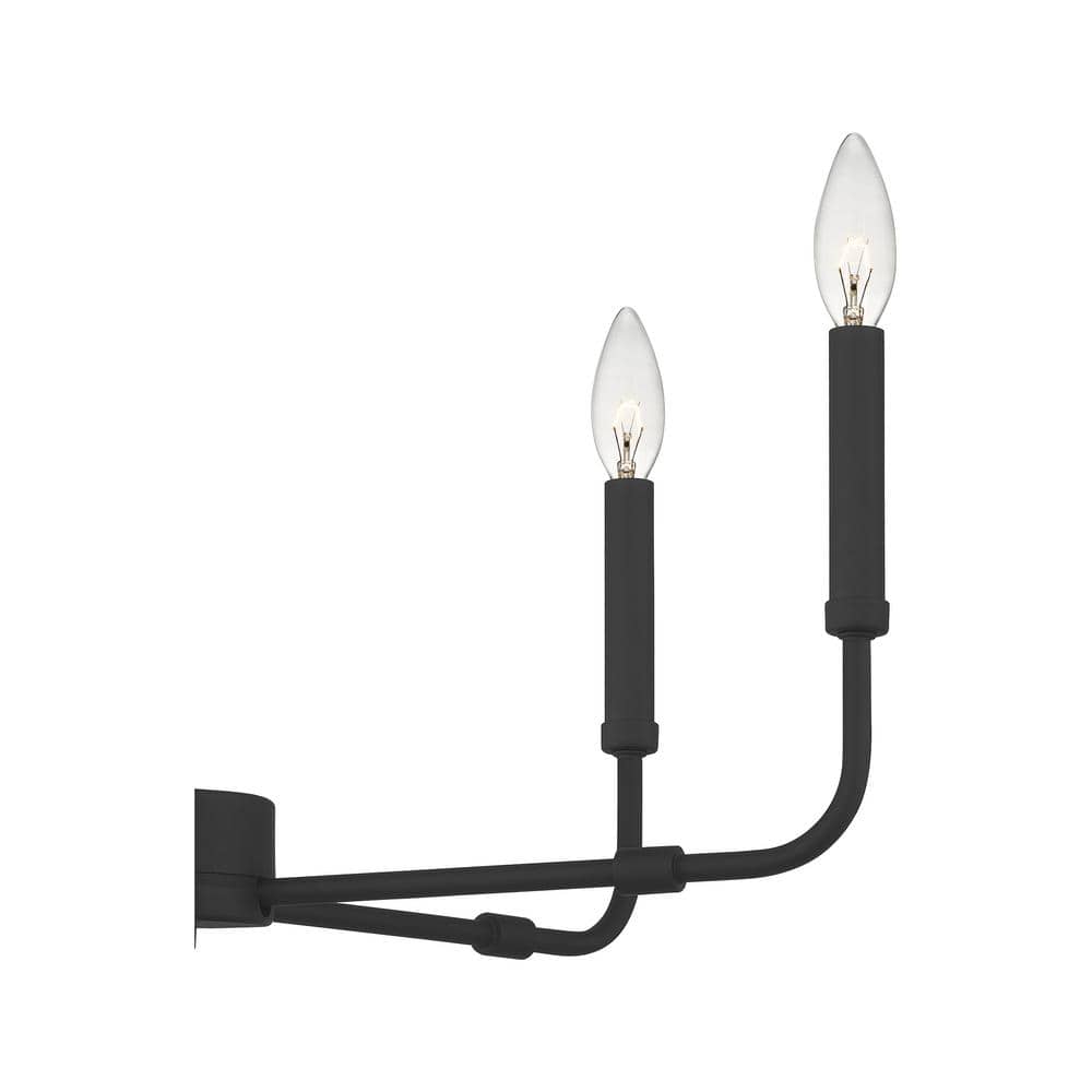 Abner 24" Matte Black Classic Candle-Style Steel Chandelier