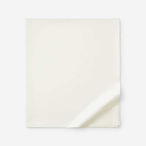 Company Cotton Cream Cotton Percale Queen Flat Sheet