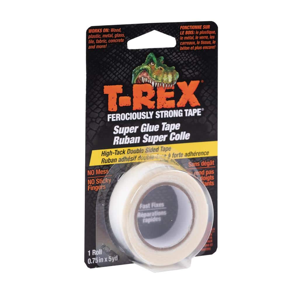 T-REX 0.75 in. x 5 yds. Clear Double Sided Super Glue Tape 288301