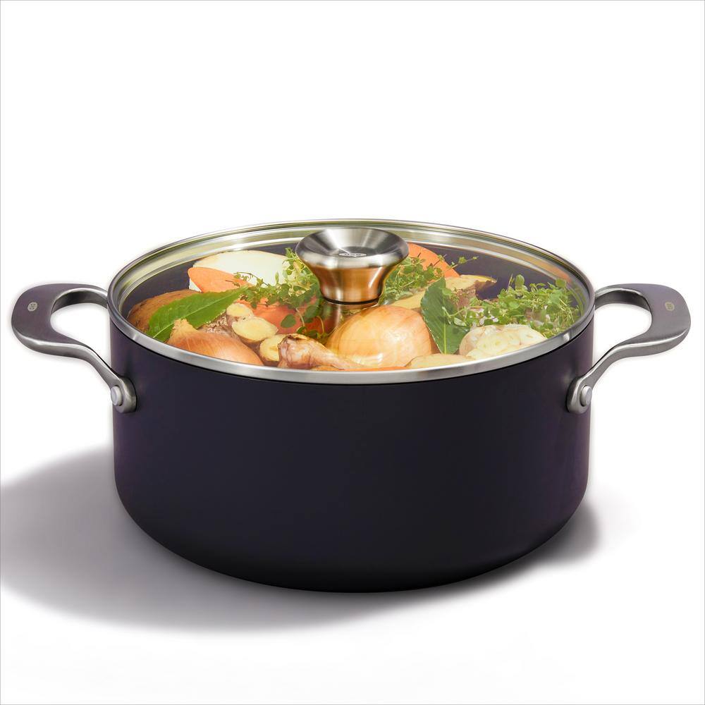 OXO 5QT Black Aluminum Nonstick Stock Pot with Lid