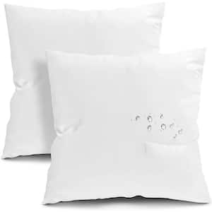 24 in. x 24 in. Outdoor Pillow Inserts, Waterproof Decorative Throw Pillows Insert, Square Pillow Form (Set of 2), White