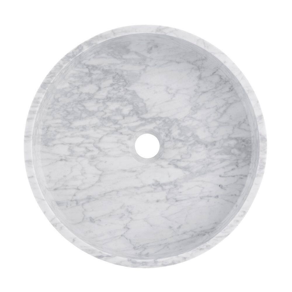 Monaco 17" Round Marbled Grey Ceramic Vessel Sink