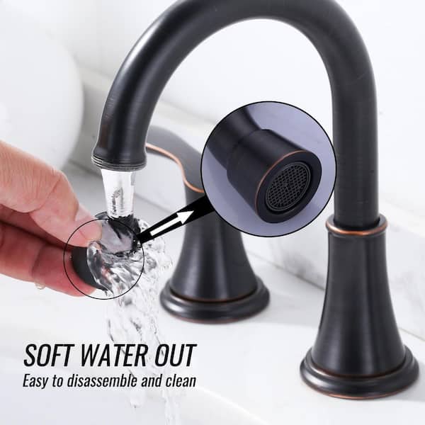 8 in. Widespread Double Handle Bathroom Faucet with Pop-Up Drain in Oil Rubbed Bronze