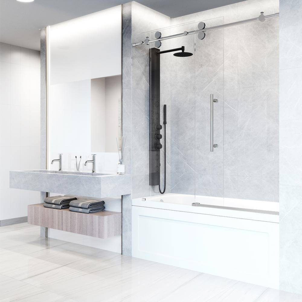 Elan 56-60" Stainless Steel Frameless Sliding Tub Door