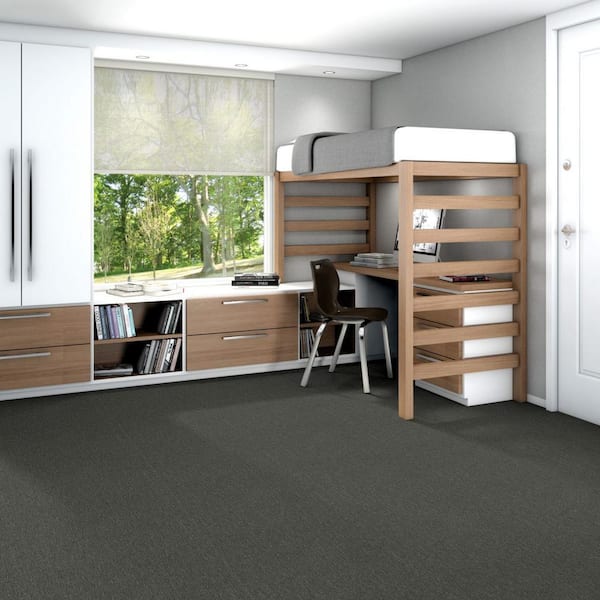Hampton - Shamrock - Green Commercial/Residential 24 x 24 in. Glue-Down Carpet Tile Square (80 sq. ft.)
