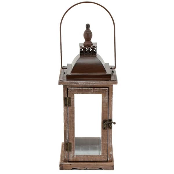 Arcadia Garden Products Bridle 8 in. x 12 in. Glass and Wood Lantern Terrarium